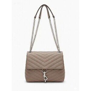 Rebecca Minkoff Small Love Crossbody Bag - Taupe Quilted Leather Silver Hardware